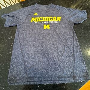 Never worn 1 Adidas Michigan Blue Short Sleeve Tee- dry fit